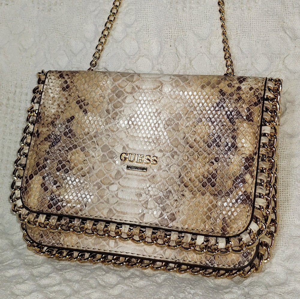 Guess Faux Snakeskin Purse